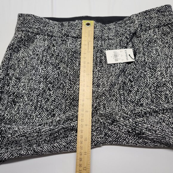 Express Womens Pants Columnist Ankle Size 4 Knit Mid Rise Herringbone Print NWT - Picture 12 of 16